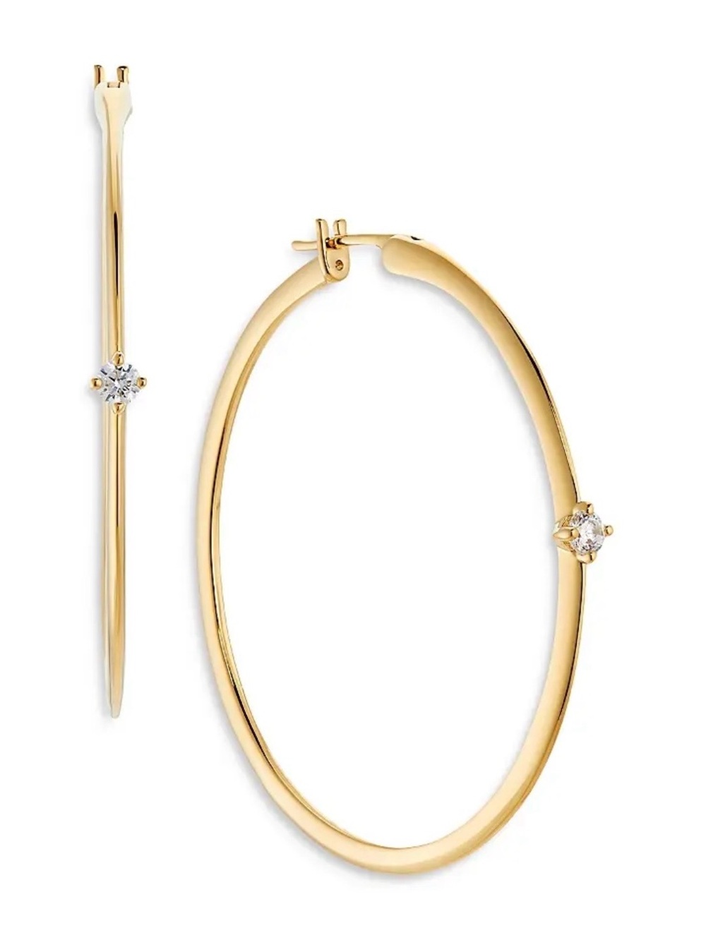 Nadri Zoe Cubic Zirconia Gold Tone Hoop Earrings